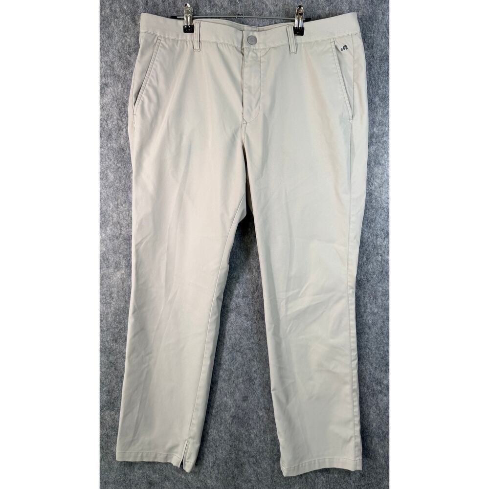 Bonobos Maide Mens Golf Pants Chino Ankle Zip Size 36x32 Tan Performance